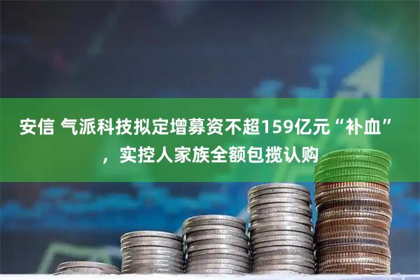 安信 气派科技拟定增募资不超159亿元“补血” ,实控人家族全额包揽认购