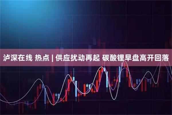 泸深在线 热点 | 供应扰动再起 碳酸锂早盘高开回落